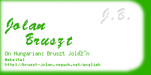 jolan bruszt business card